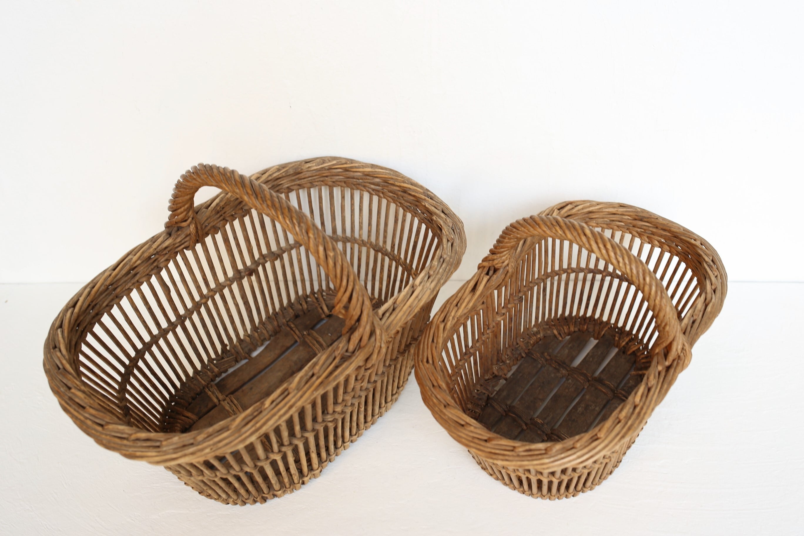 フランスラタン　収穫用籠　キャトルセゾン　バスケット フランス ラタン 収穫用カゴ フランスラタン収穫用籠キャトルセゾン