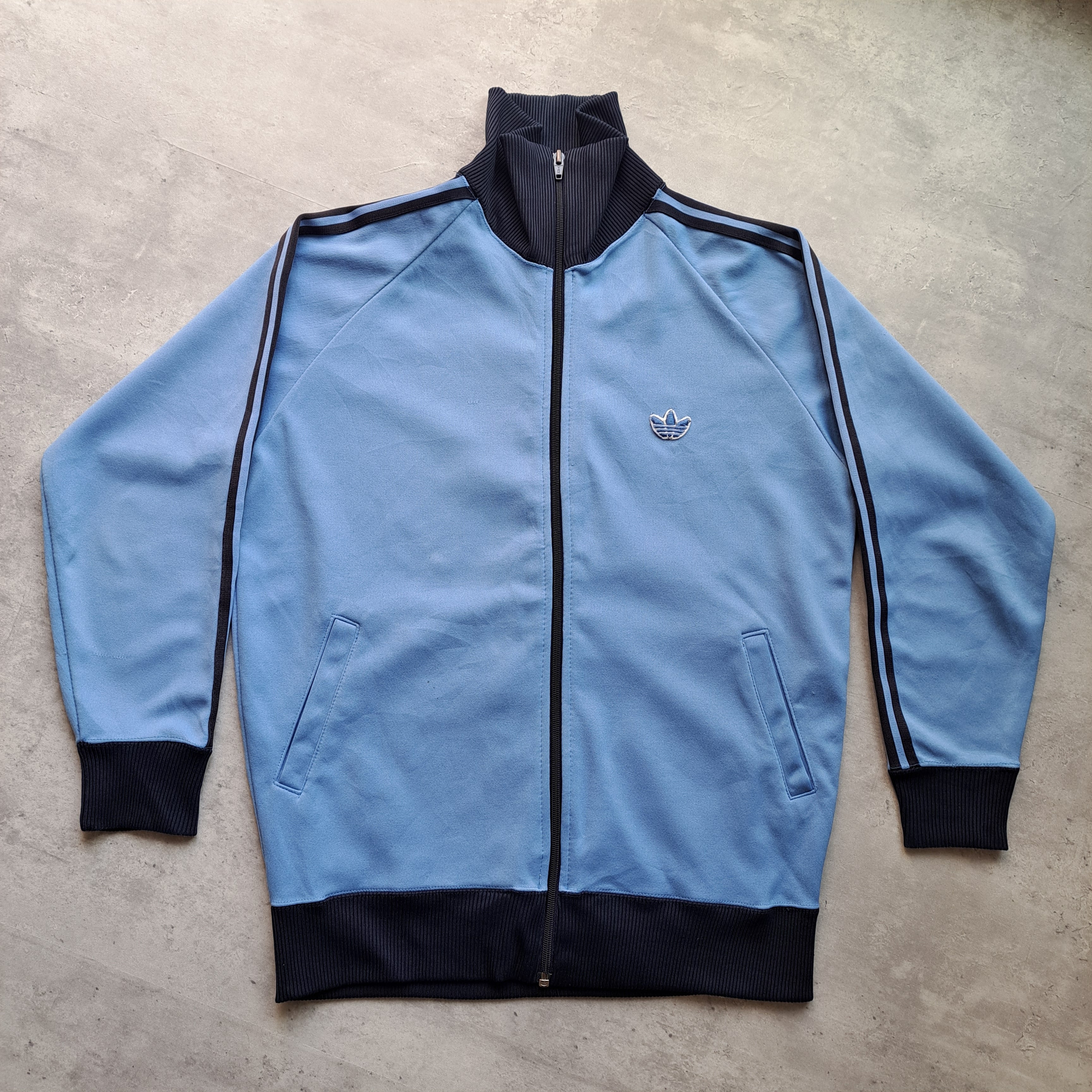 70-80s 水色 デサント Adidas トラックジャケット O | ib2