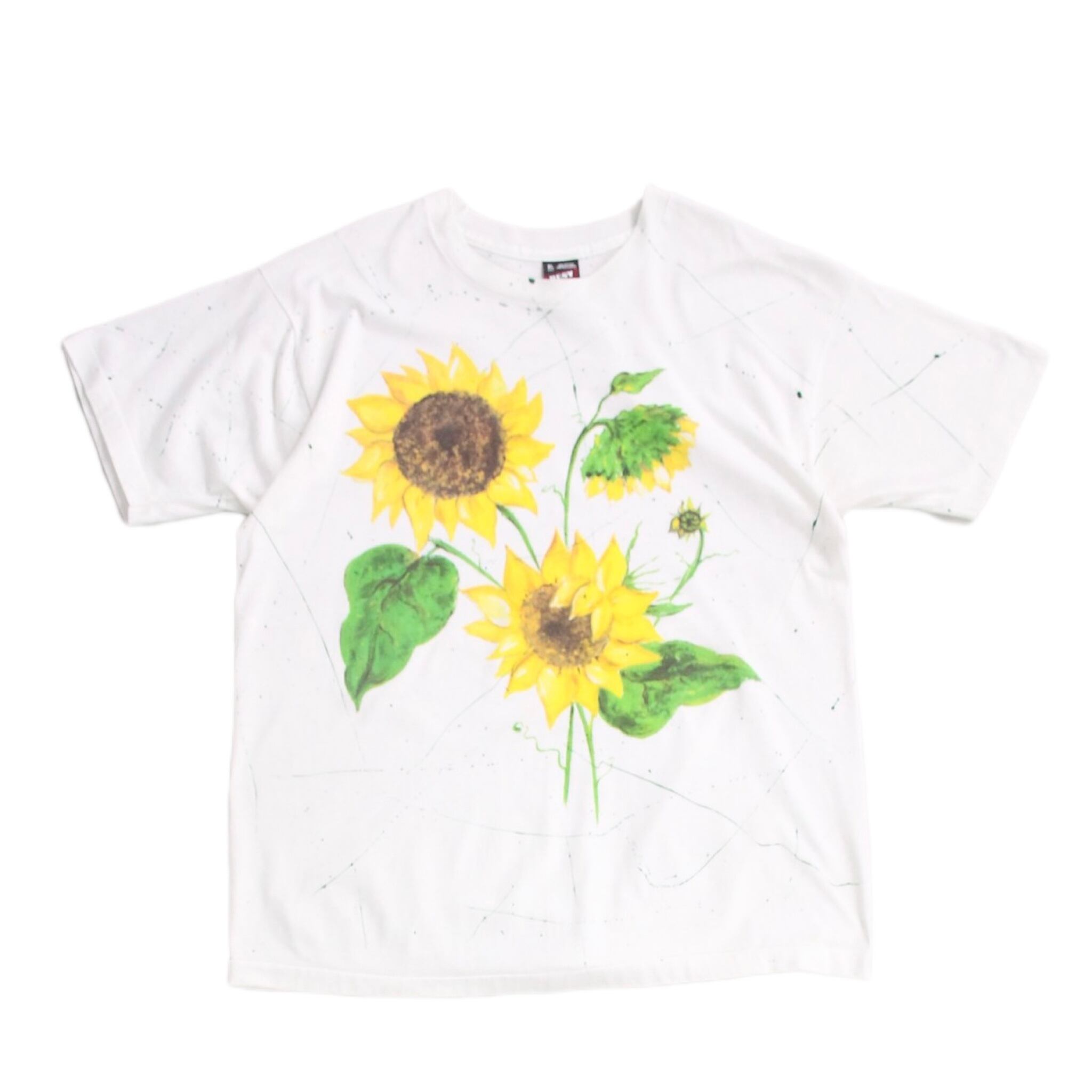 1990's vintage S/S ひまわり ペインティング プリントTシャツ【FF