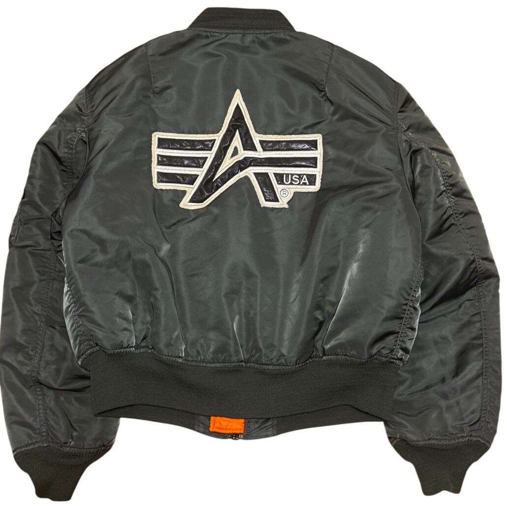 稀少色シルバー USA製 ALPHA INDUSTRIES 80s 旧タグ MA-1 フライト