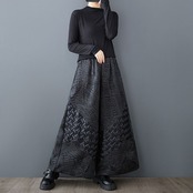 立体テクスチャー ワイドパンツ 00209