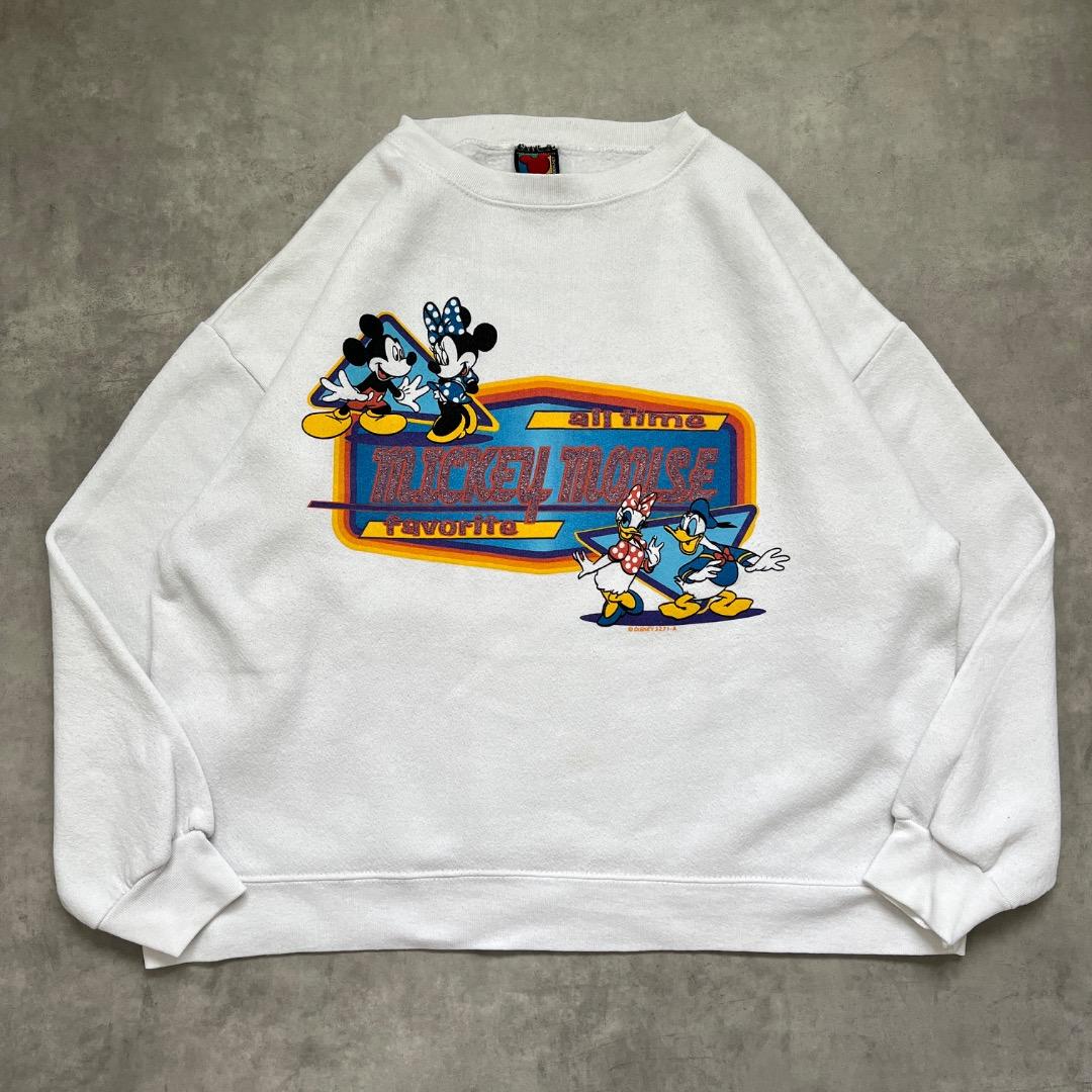 ディズニー タルテックス スウェット 古着 90s USA製 L 白 17737