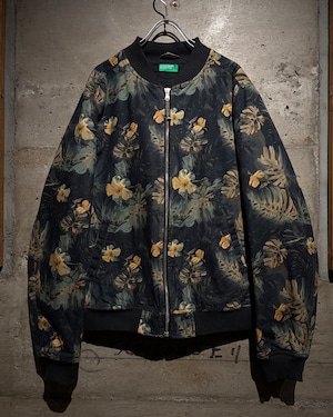 【Caka】"UNITED COLORS OF BENETTON" Flower Pattern Loose Bomber Jacket