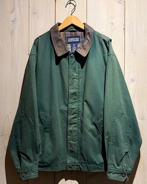 【a.k.a.C.a.k.a vintage】“LANDS’END” Beautiful Fade Leather Switching Loose Jacket