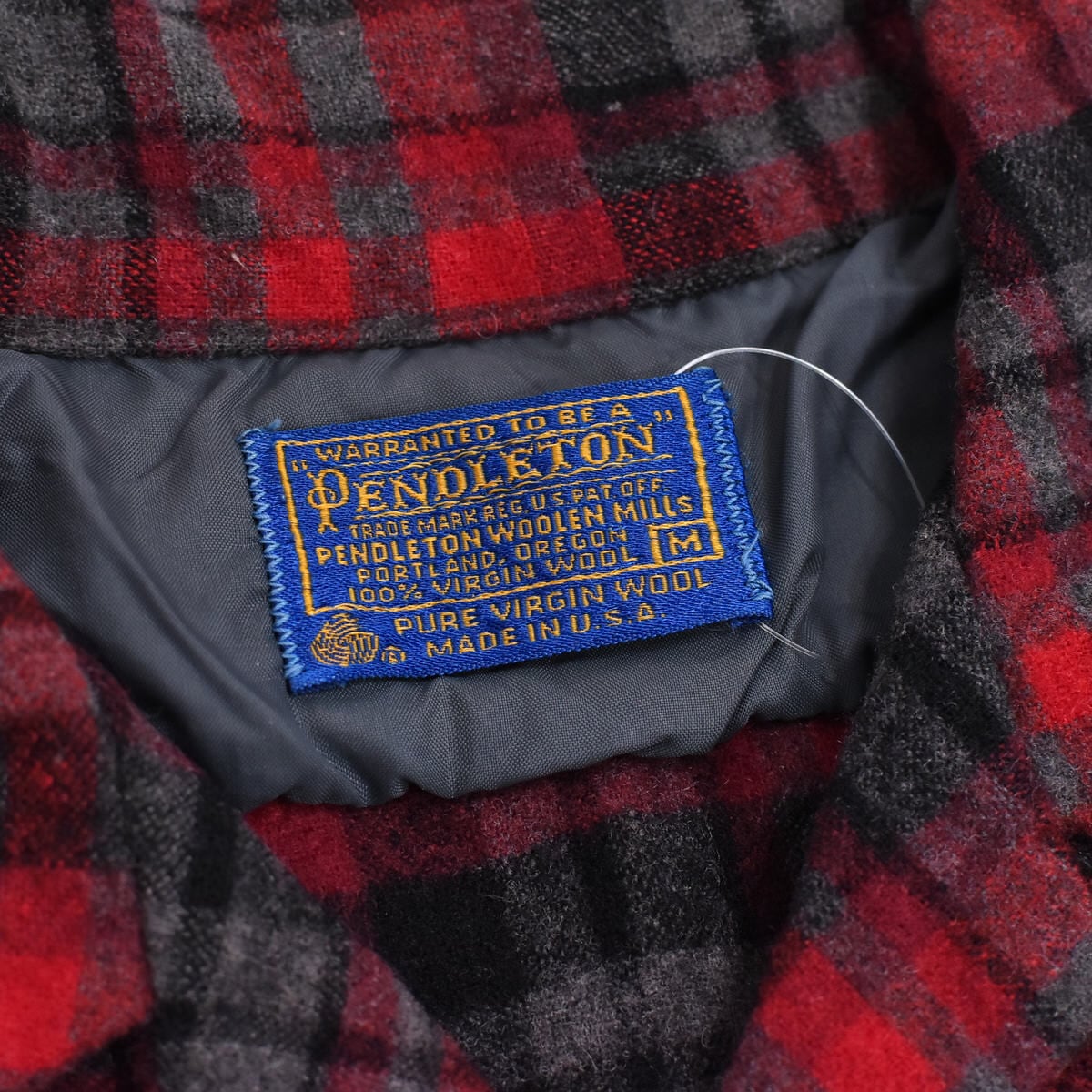 70s アメリカ製 PENDOLTON ペンドルトン チェック ウール 開襟シャツ