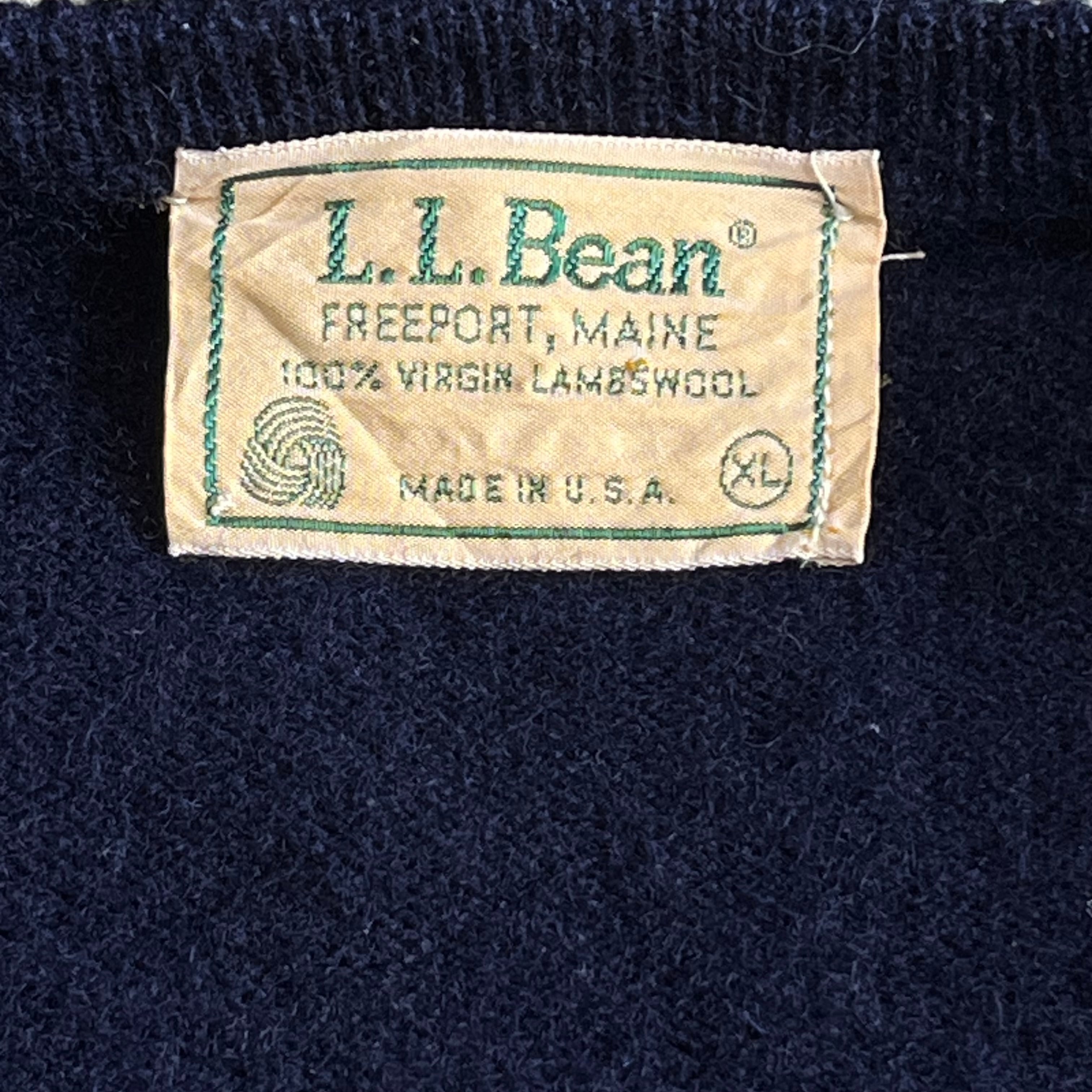 80s USA製 L.L.Bean ヴァージンウール Vネック ニット セーター | Rico clothing powered by BASE