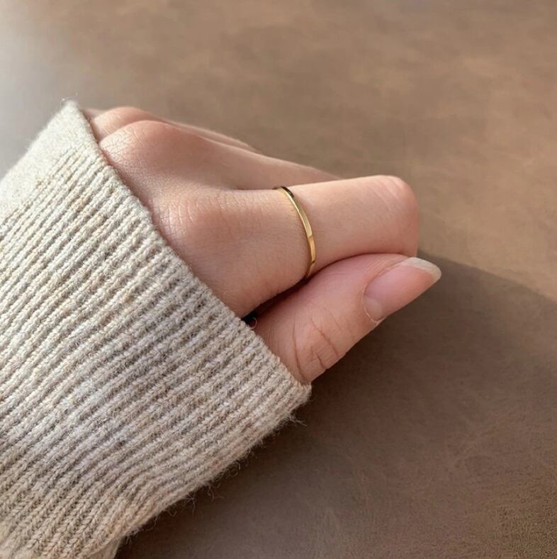 サージカルステンレス 1mm幅 平打ち everyday basic ring 3号〜19号