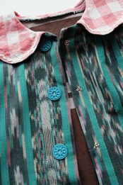 【Kids】Mixed textile playful shirt jacket