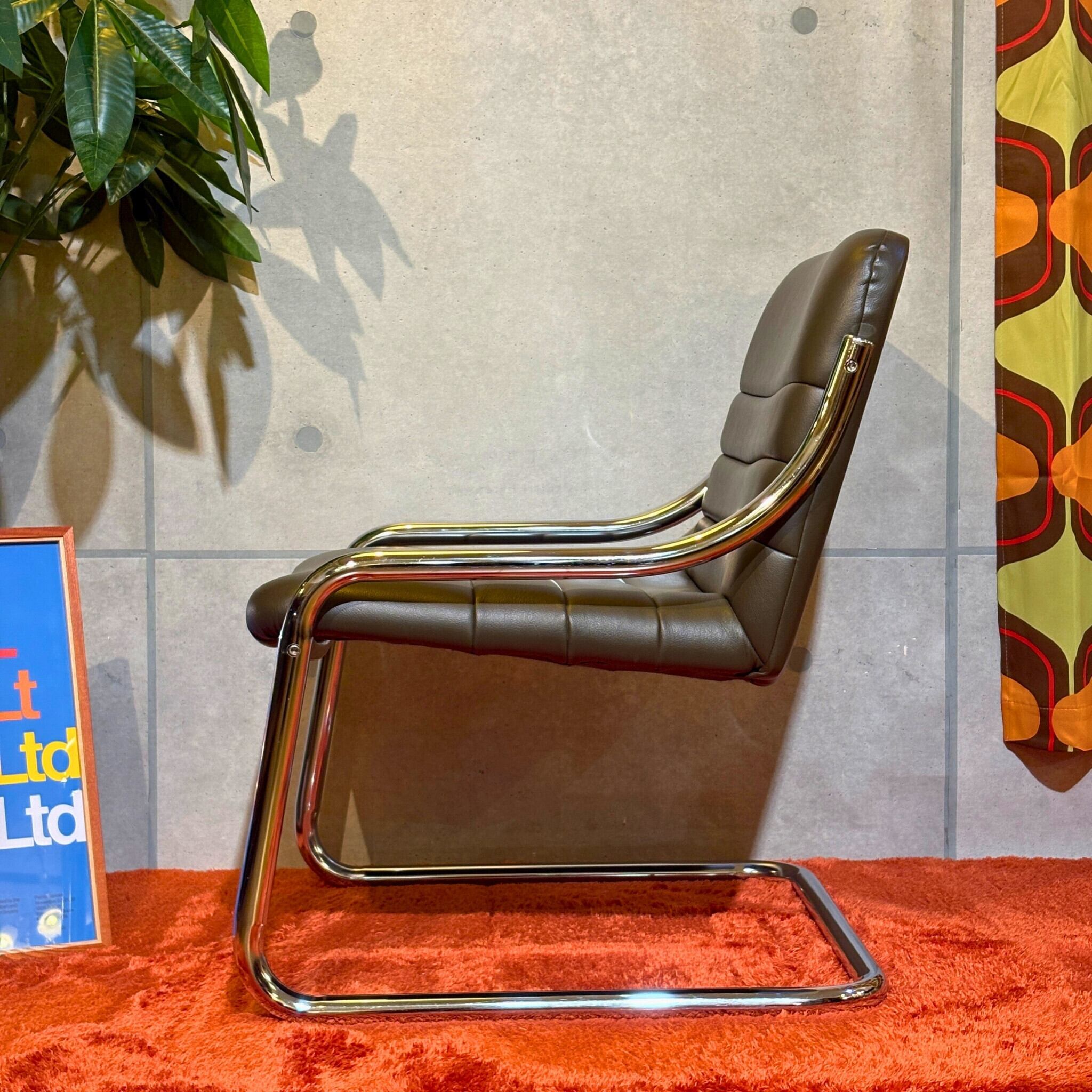 USED】Cantilever Chrome Lounge Chair / カンティレバー ラウンジ