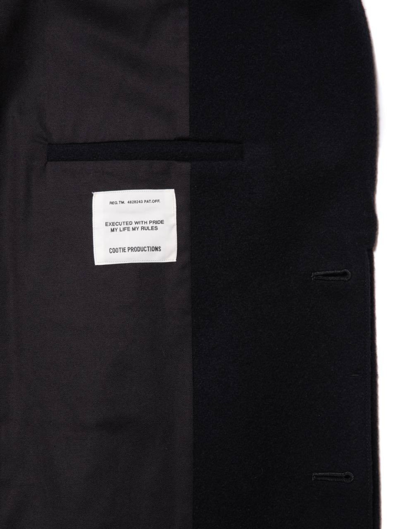 Wool Mossa Chester Coat (Short) - Black -