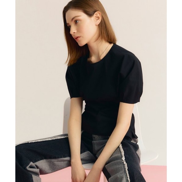 [CITY BREEZE] PUFF SHORT SLEEVE BLOUSE_OFF BLACK 正規品 韓国ブランド 韓国代行 韓国通販 韓国ファッション ブラウス