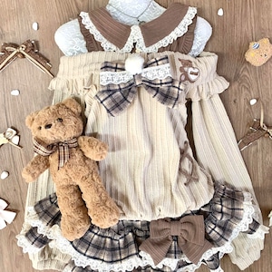 ゆめかわ♡重ね着風クマさんトップス&ミニスカートset69 ゆめかわ♡重ね着風クマさんトップス&ミニスカートset69