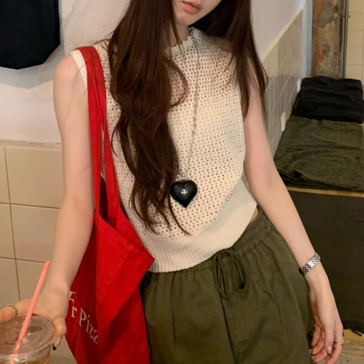 メッシュニットベスト A4219