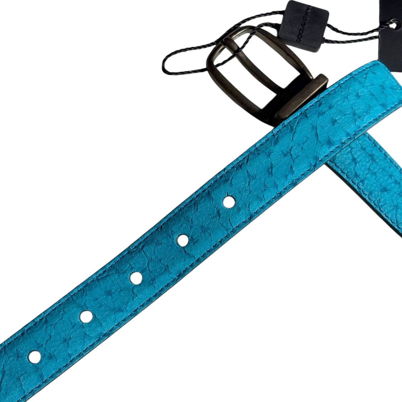 DOLCE&GABBANA turquoise blue leather belt