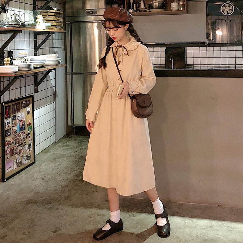 フレンチドレス2020年春秋新作女性長袖気質ハイウエストルーズヘッジミドル丈レトロスカート 萌量不足94186033567