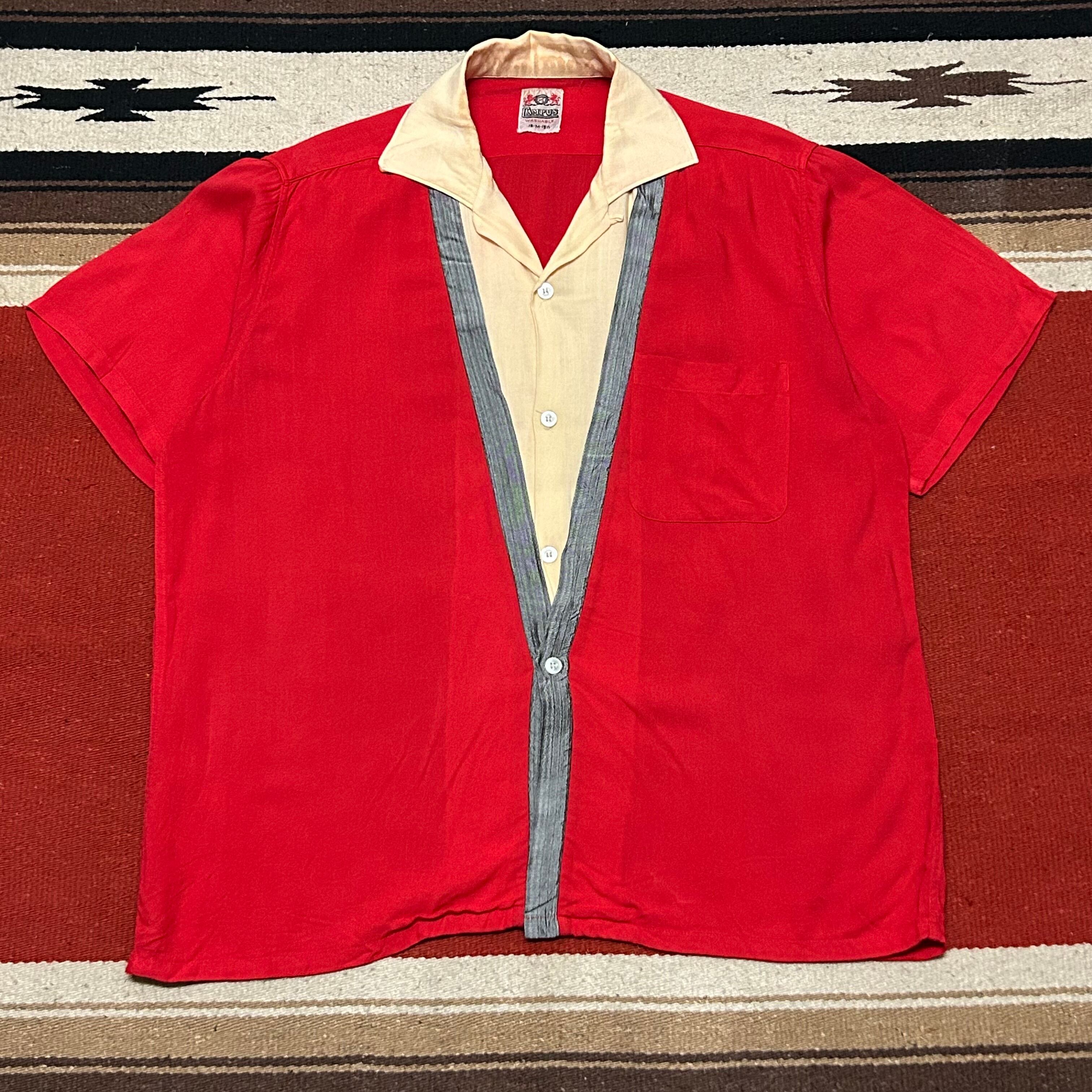 50s〜 CAMPUS Fake Layered Rayon Shirt size M | DESERTSNOW