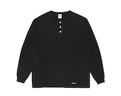 【WACKO MARIA】HEALTHKNIT / HENLEY NECK LONG SLEEVE T-SHIRT