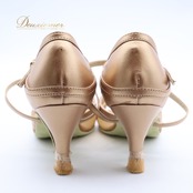 社交ダンス 衣装 ラテン 22CM PASTIME 靴 シューズ レディース ブラウン系 茶色 ゴールド系 ダンス ヒール パスタイム メッシュ 練習 舞台 発表会 イベント ストラップ シューズ おしゃれ カジュアル エレガント