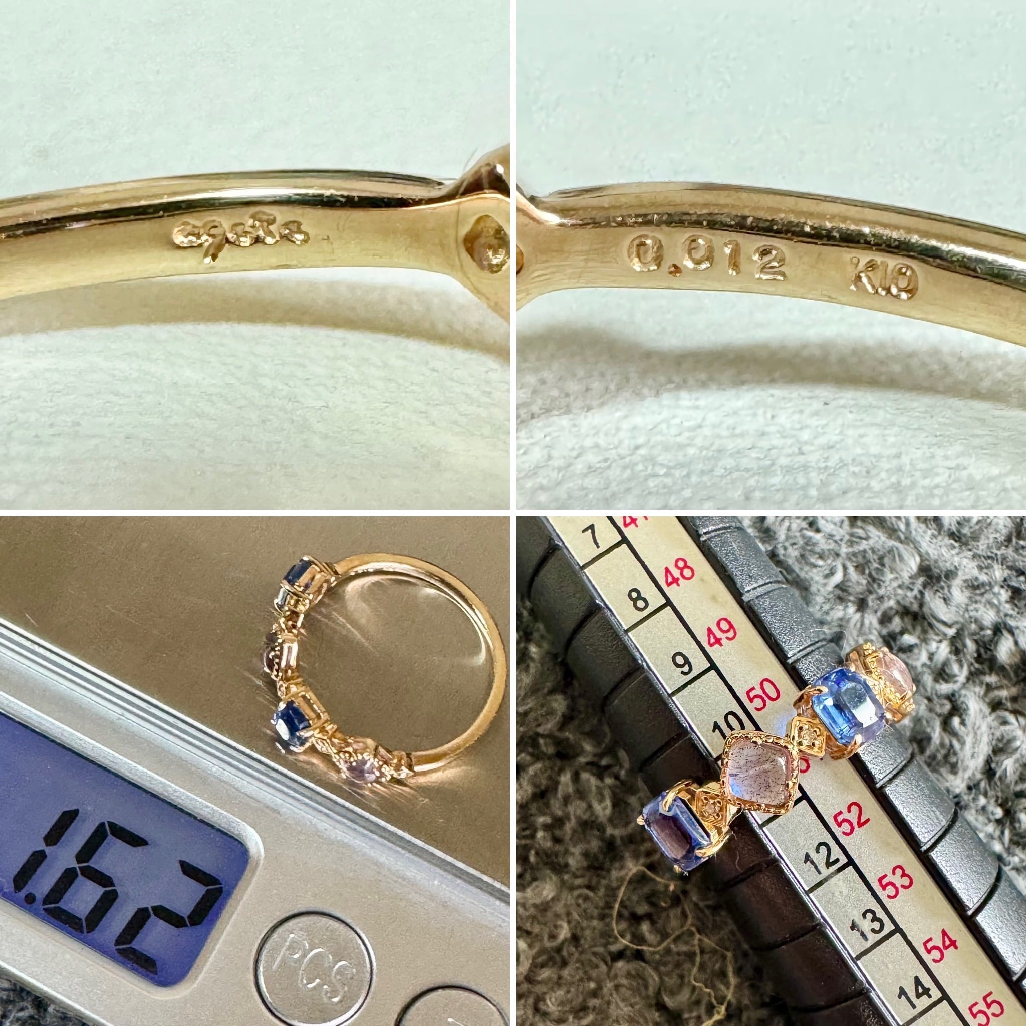 現行品◇agete◇K10*11号*マルチストーンリング*アガット*カイヤナイト