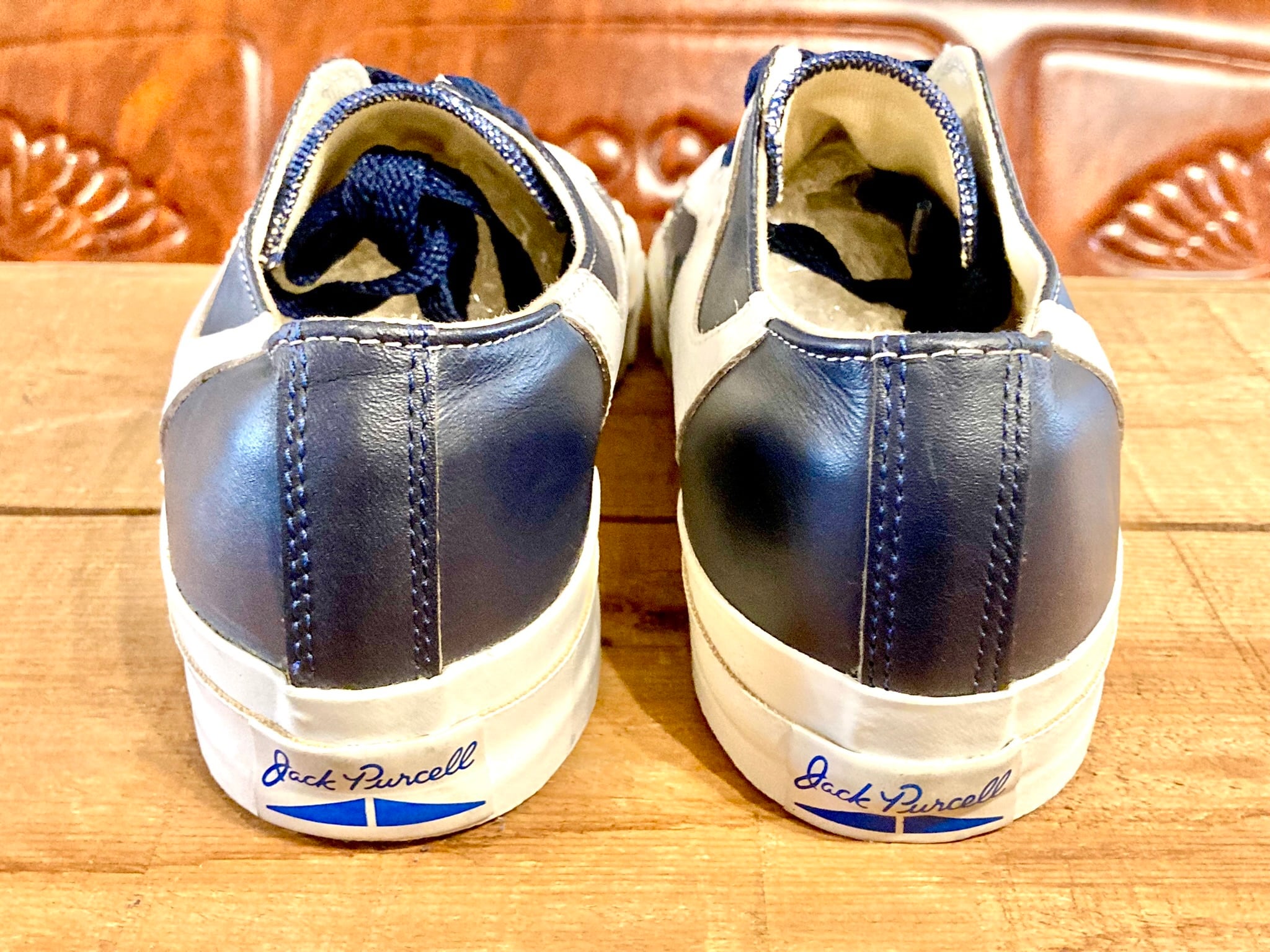 CONVERSE(コンバース)JACK PURCELL LEATHER(ジャックパーセル レザー) ラリー 白/紺 7.5 26cm 90s USA 236 | freestars CONVERSE(コンバース)JACK PURCELL LEATHER(ジャックパーセル レザー) ラリー 白/紺 7.5 26cm 90s USA 236 | freestars