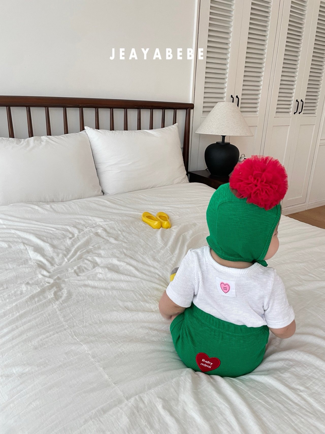 [JEAYABEBE] Bebe Carnation Set-up (Bloomer + Bonnet Set) / [재야] 베베카네이션세트(블루머+보넷세트)