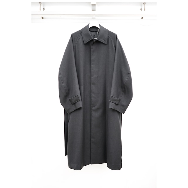 [Blanc YM] (ブランワイエム) BL-23A-SIPC Side Inverted Pleats Long Coat  (Blue-Black)