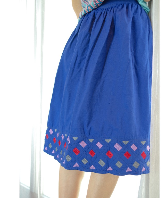 【送料無料】80's Indian cotton quilting skirt