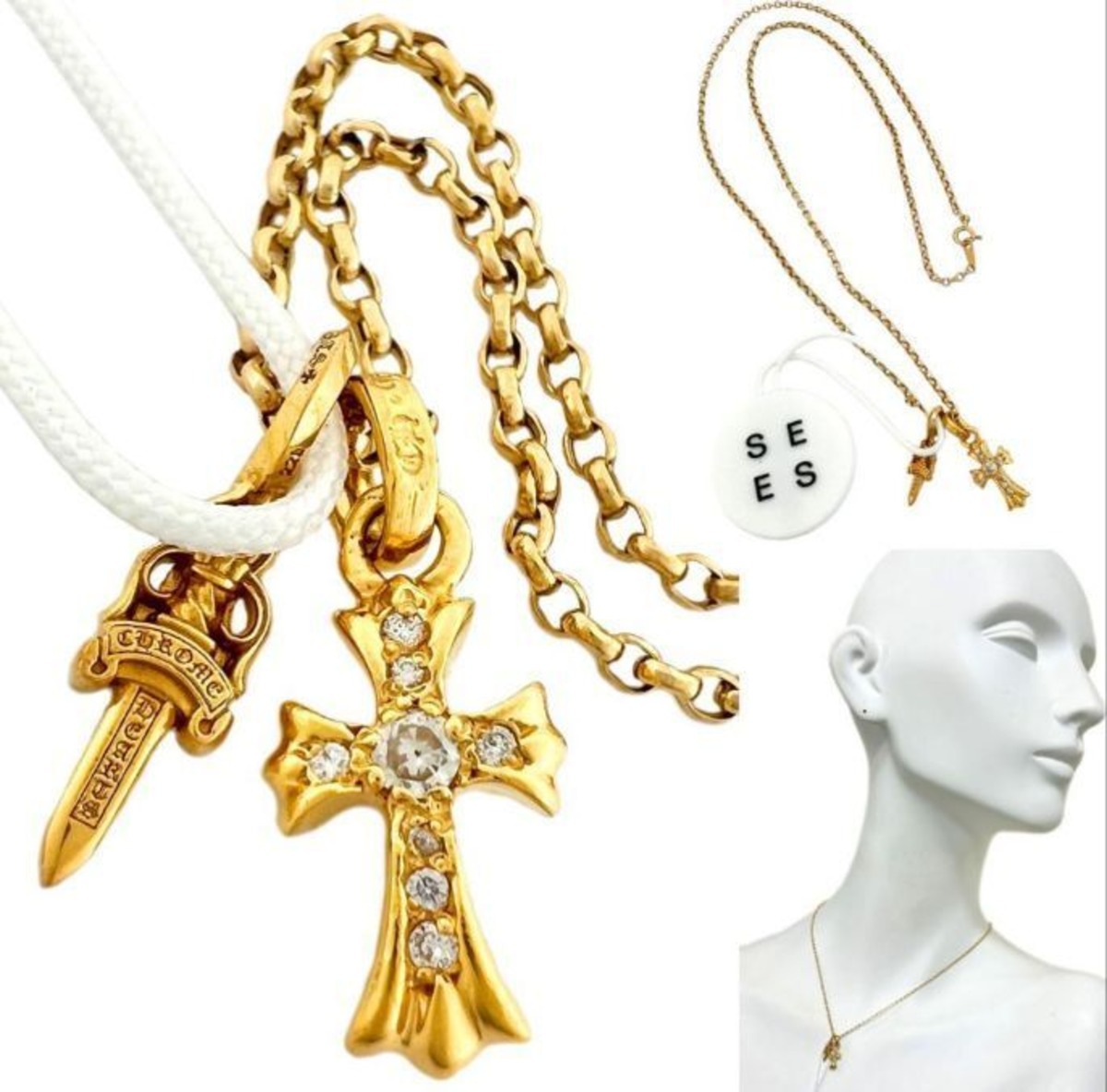 CHROME HEARTS クロムハーツ ネックレス 22K YG ダガースタック  