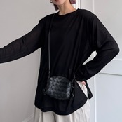 シアーリラクシークルーネックCS/ブラック