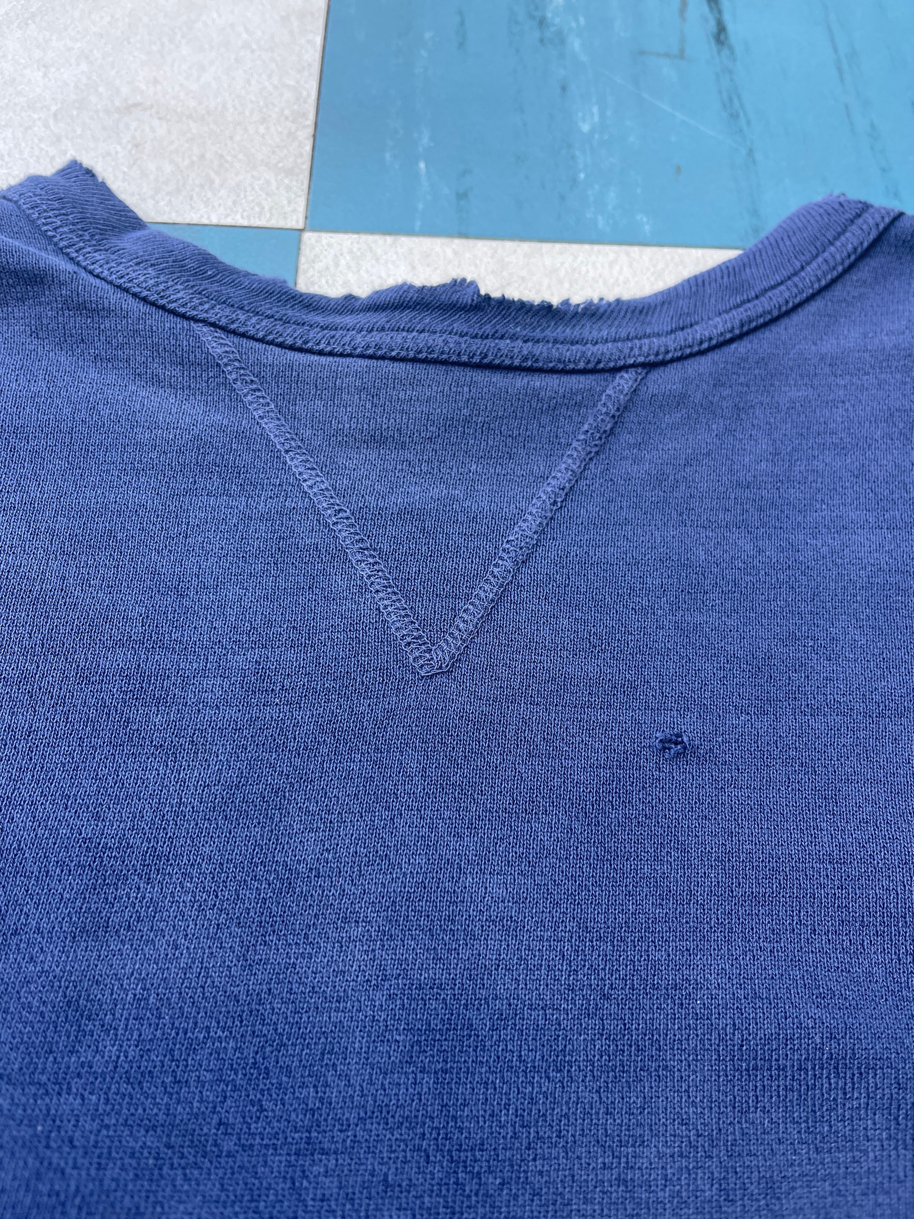 半袖スウェット　ヴィンテージ　前V USA製　ボロ 2142 L 紺 50s USA製 前V UNKNOWN SOLID SWEAT 50年代 ボロ