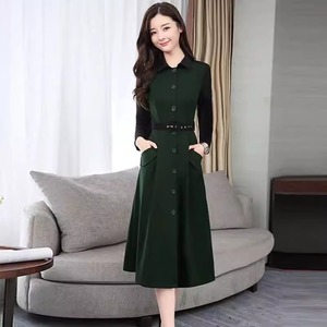 【送料無料】 ロングドレス 2色 衣装 ひざ丈 ミモレ Aライン フレア Iライン プルオーバー ベアトップ 長袖 Vネック 襟付き ベルト エレガント 可愛い 大人可愛い きれいめ シンプル カジュアル シック コンサバ 華やか 大人 上品 おしゃれ お洒落 主役級 こなれ感 高見え 無地 秋 30代 40代 レディース 女性用 お呼ばれ 結婚式 二次会 パーティ 演奏会 フォーマル ファッション コーデ スタイル 楽ちん 体型カバー 垢抜け 存在感