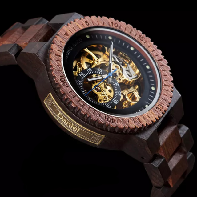 【TR0018】Wooden mechanical watch - Skeleton