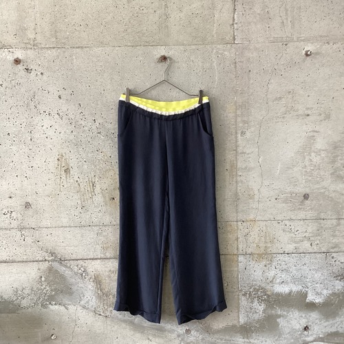 Navy silk pants