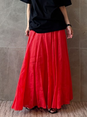 ウォッシャブル リネン14枚ハギフレアースカート