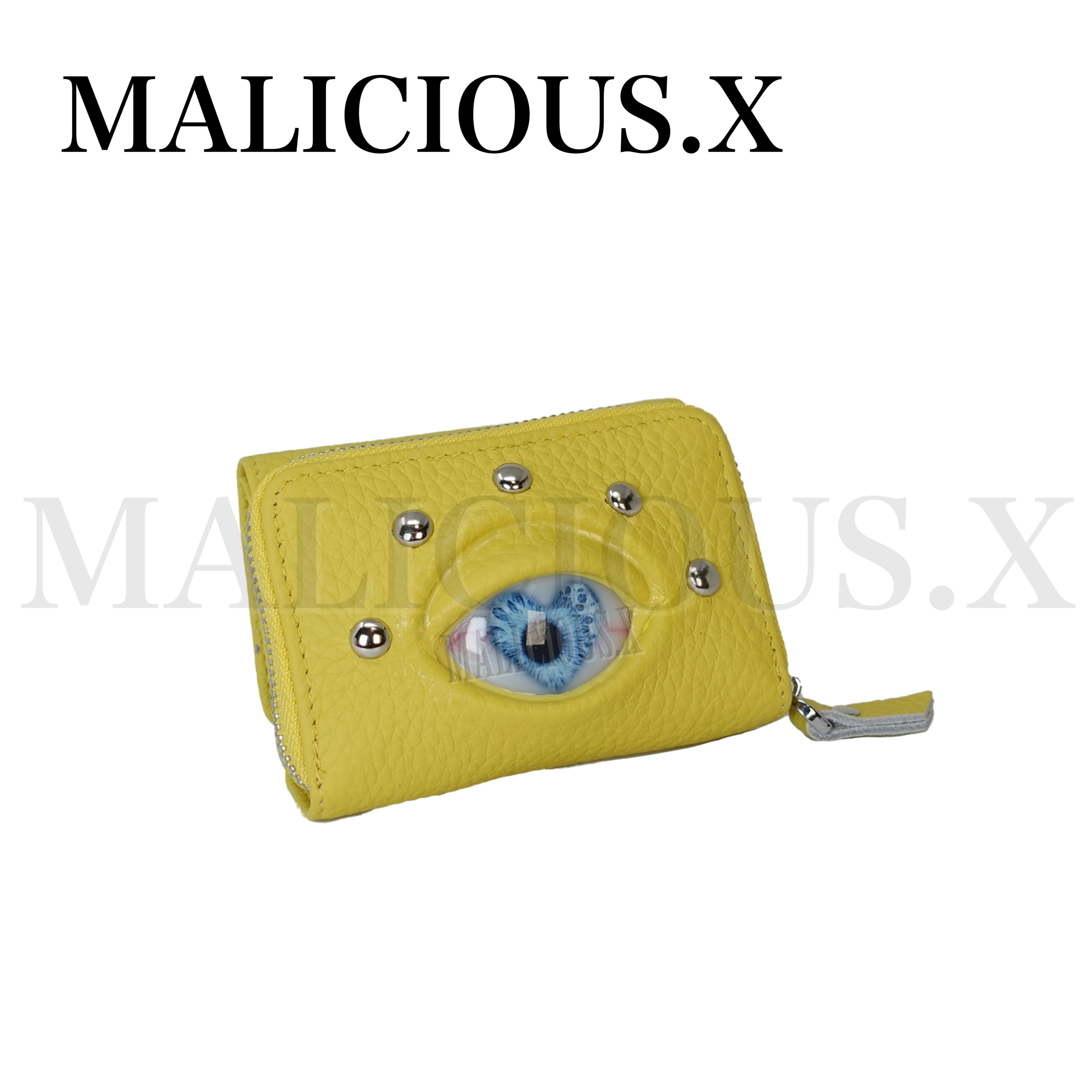 【未使用】MALICIOUS.X ミニ財布 Heart Eye Tri-folding mini wallet(Yellow) / Blue | MALICIOUS.X