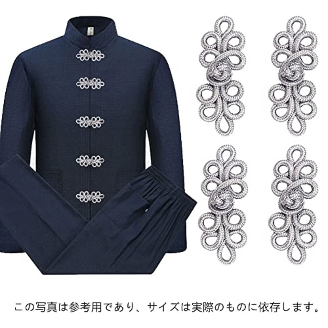 10個チャイナボタンチに適しているャイナボタン ワンピースチャイナボタン 手芸チャイナボタントップスシャツレディースチャイナDIYハンドクラフト 衣類装飾民族衣装 シルバー