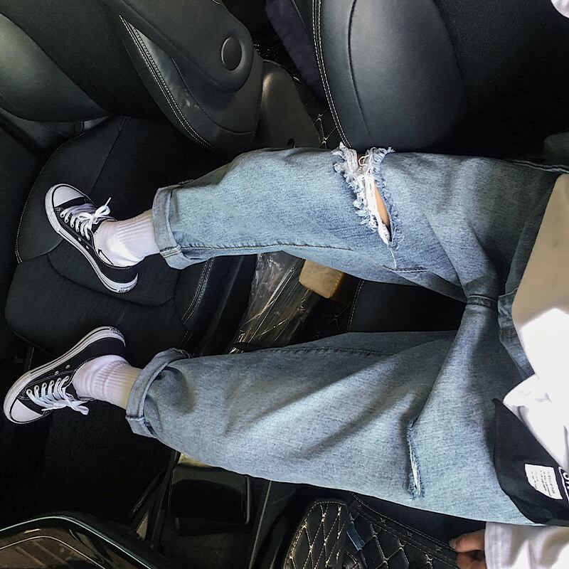 全1色 デニム パンツ ストレート カジュアル 無地 おしゃれ