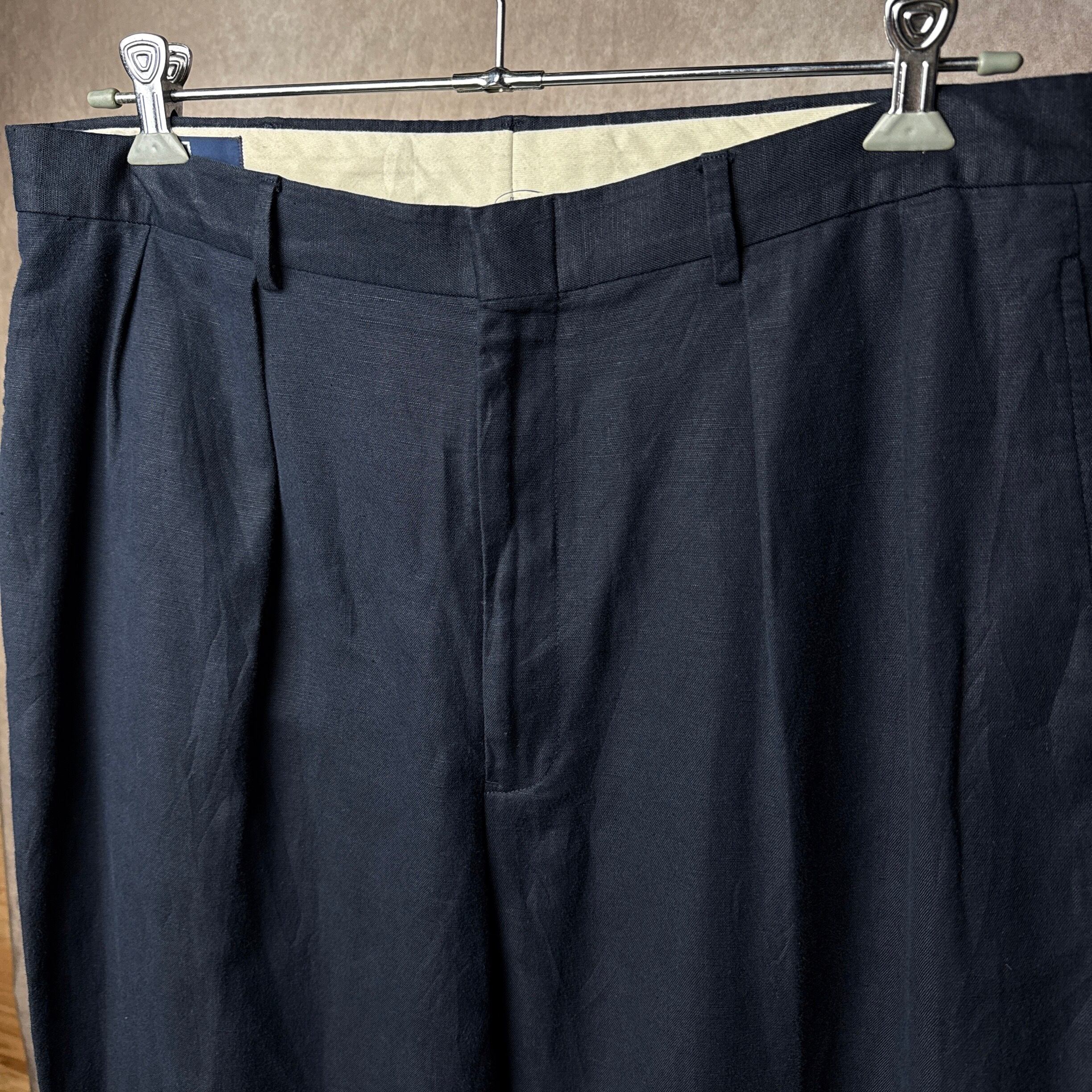Ralph Lauren ラルフローレン スラックス シルクコットン ブラック 90's~00's Polo by Ralph Lauren Linen×Cotton Slacks IN TUCK DARK