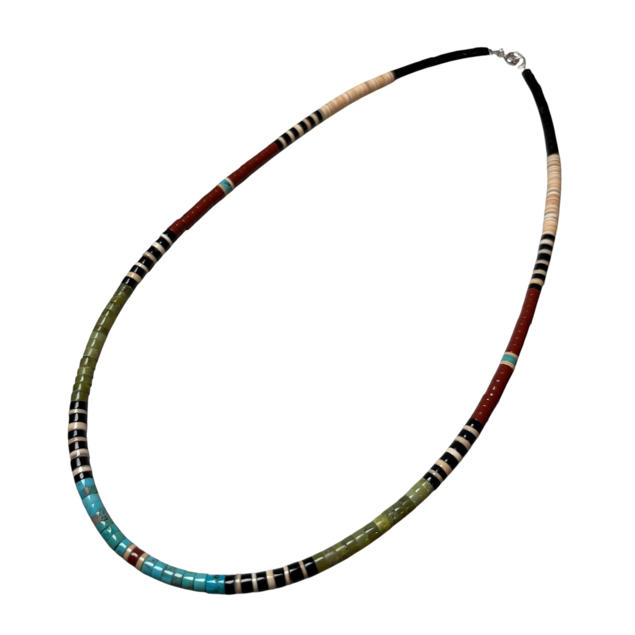 Santo Domingo heishi silver necklace