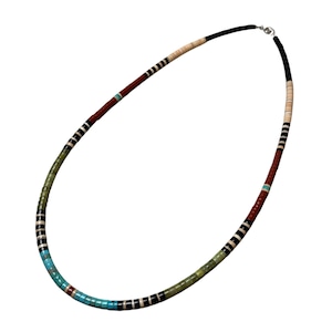 Santo Domingo heishi silver necklace