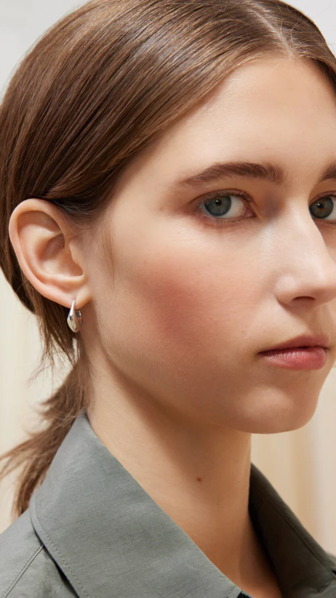 LEMAIRE -MINI DROP EARRINGS- :RHODIUM SILVER | biancabrillante