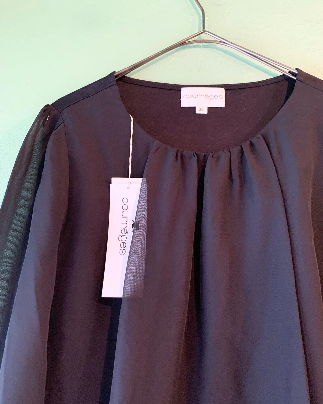 90s courreges デッドストック デザイン シアーブラウス【レディース 