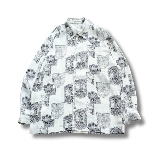 SUN PHORIKA サンフォリカ 総柄シャツ L(実寸L相当)|NA813