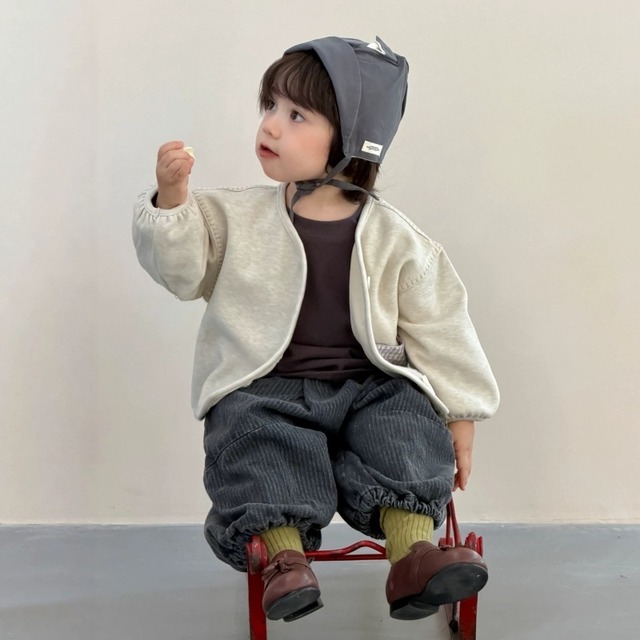 【BABY】秋新作男の子 長袖無地トップス