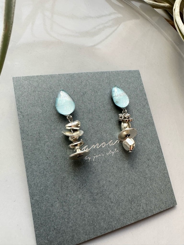 Pierce NO.1-2037″ブルーペイントメタルビーズピアス | Joe's Style