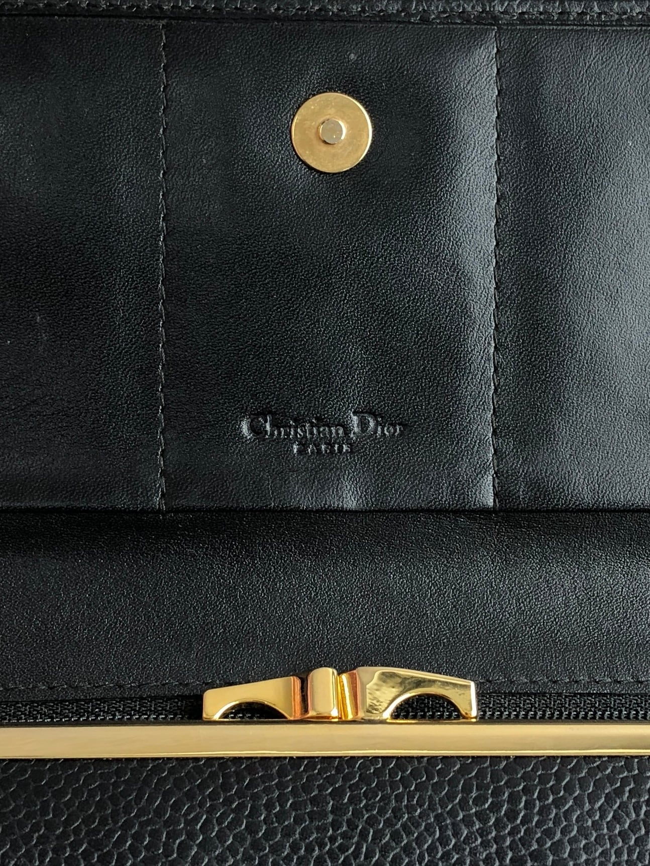 Christian Dior クリスチャン ディオール 財布 ブラック ロゴ レザー