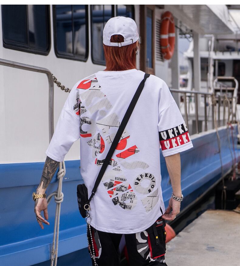 全2色 Tシャツ カットソー プリント カジュアル ストリート 