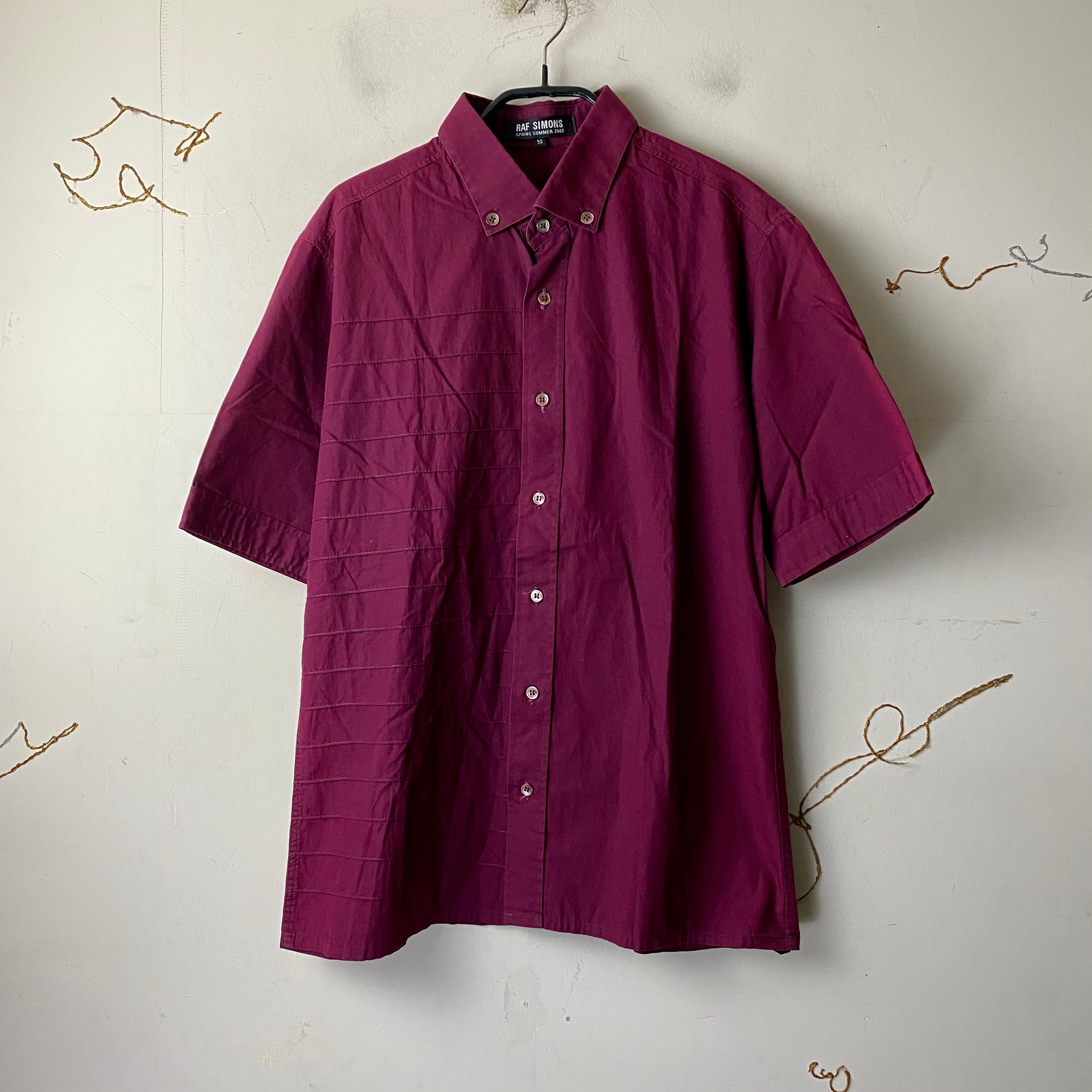 2002SS RAF SIMONS asymmetrical stitch design shirt | NOIR ONLINE