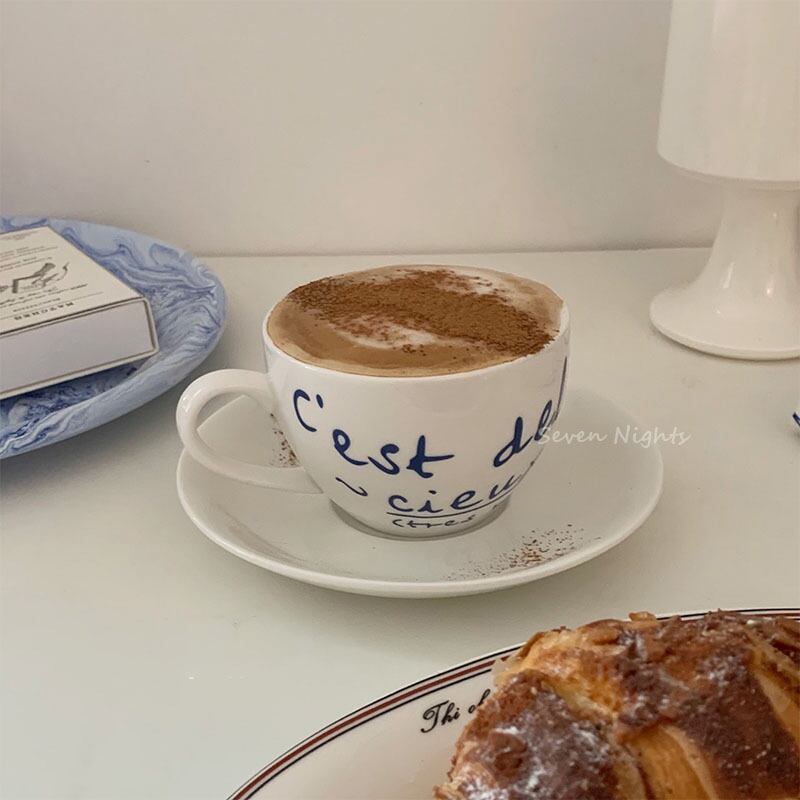 【CUP】英字柄マークカップ&プレートセット