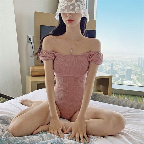 送料無料 ワンピース 水着 韓国水着 体型カバー水着 ワンピース40代 体型カバー オールインワン ワンピース ぽっちゃり レディス ピンク ブラック オフショ